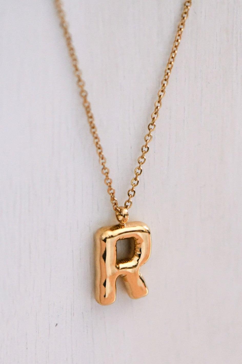 Balloon Initial Gold Necklace Product Image