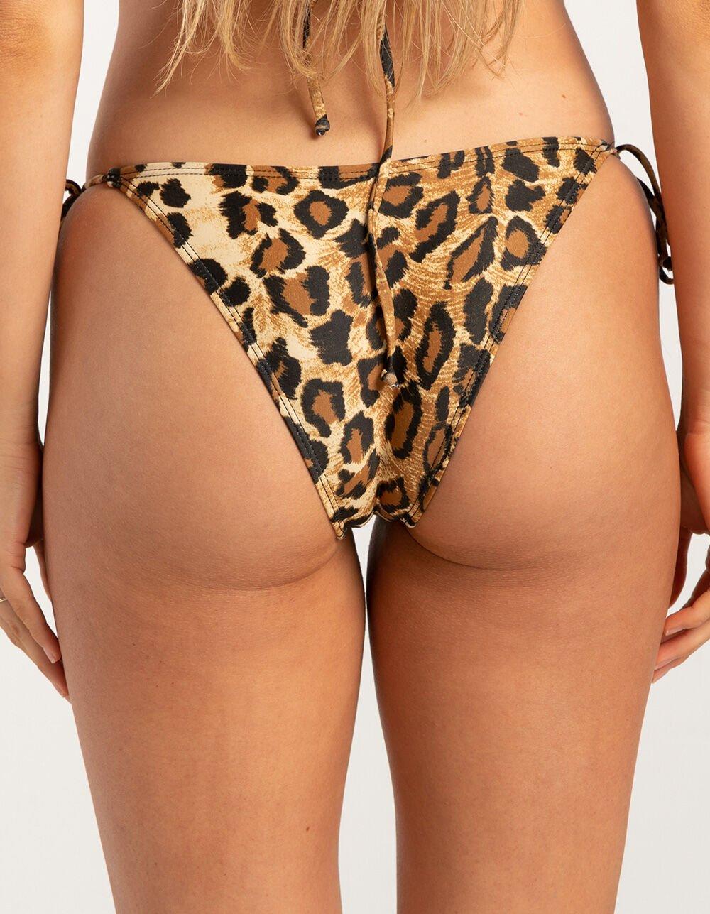 FULL TILT Leopard Tie Side Bikini Bottoms - LEOPARD Product Image