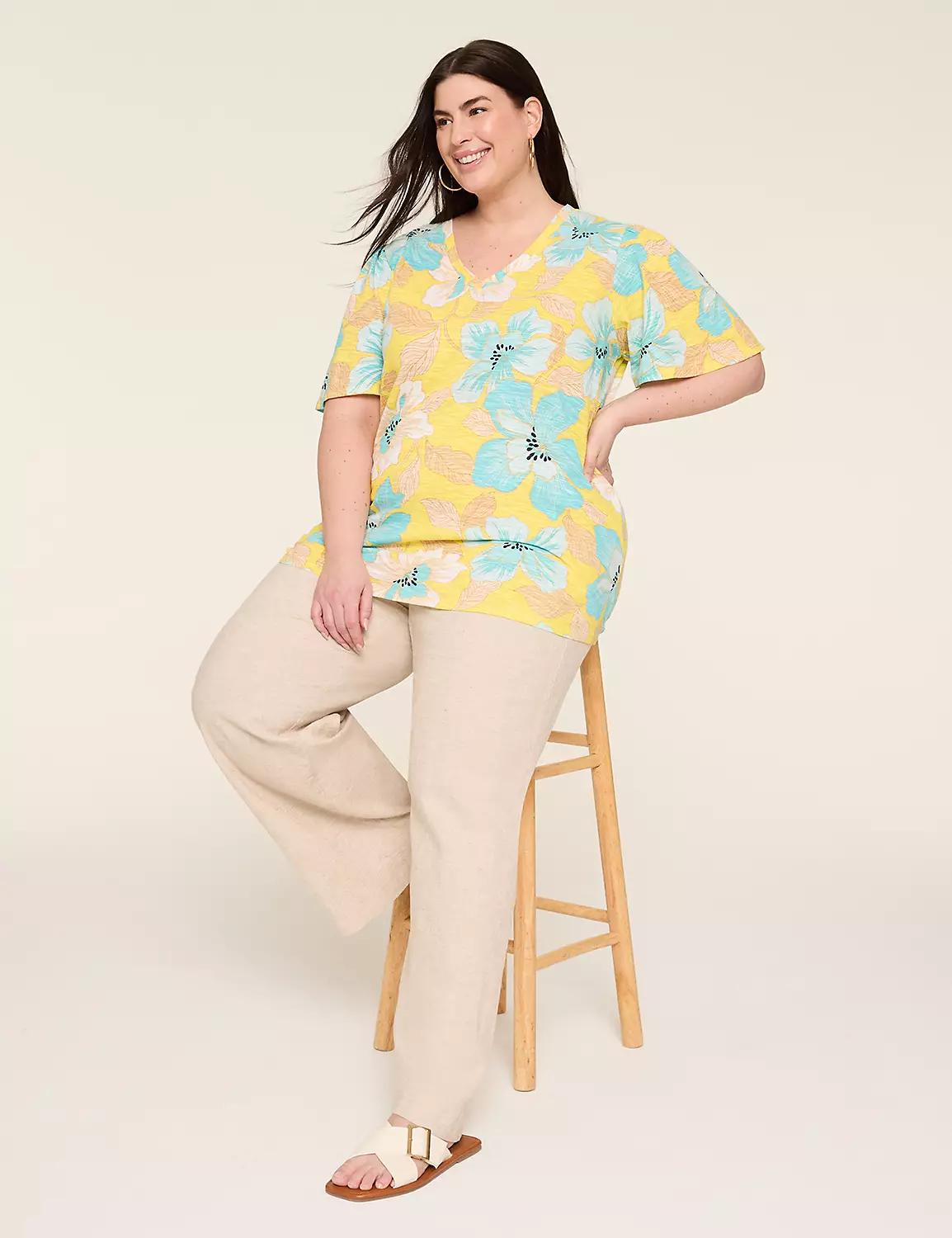 Flutter-Sleeve V-Neck Top Product Image