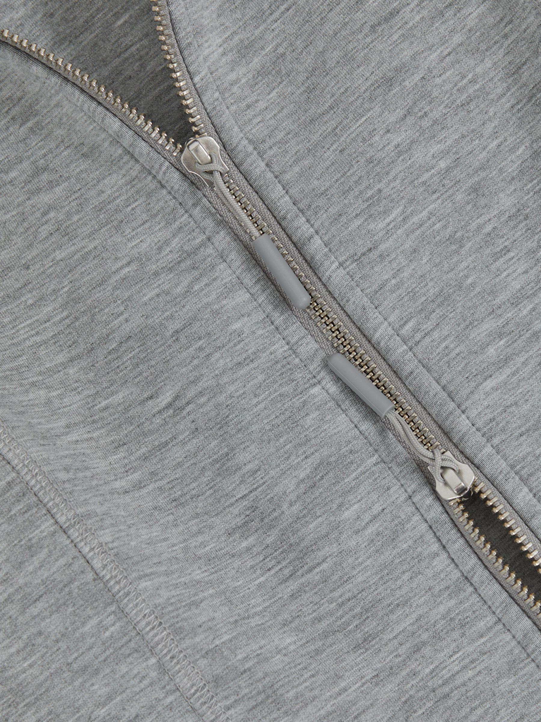 Funnel-Neck Zip-Through Sweatshirt in Grey Product Image