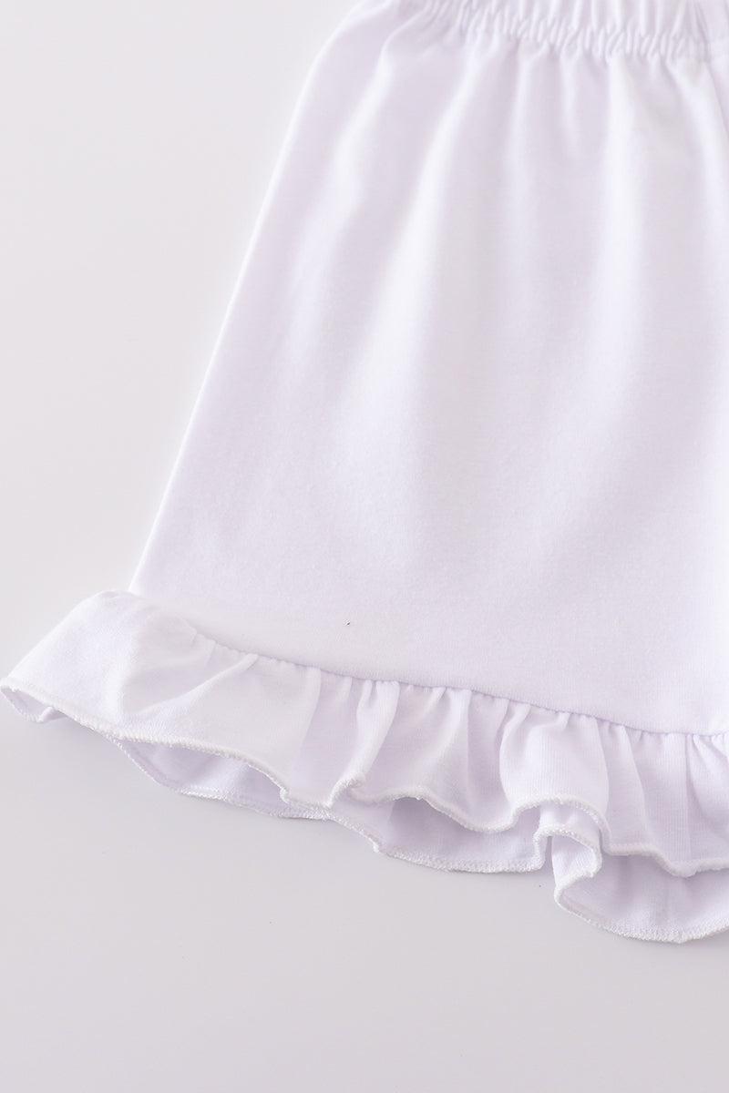 Vintage meadow print bow shorts set Product Image