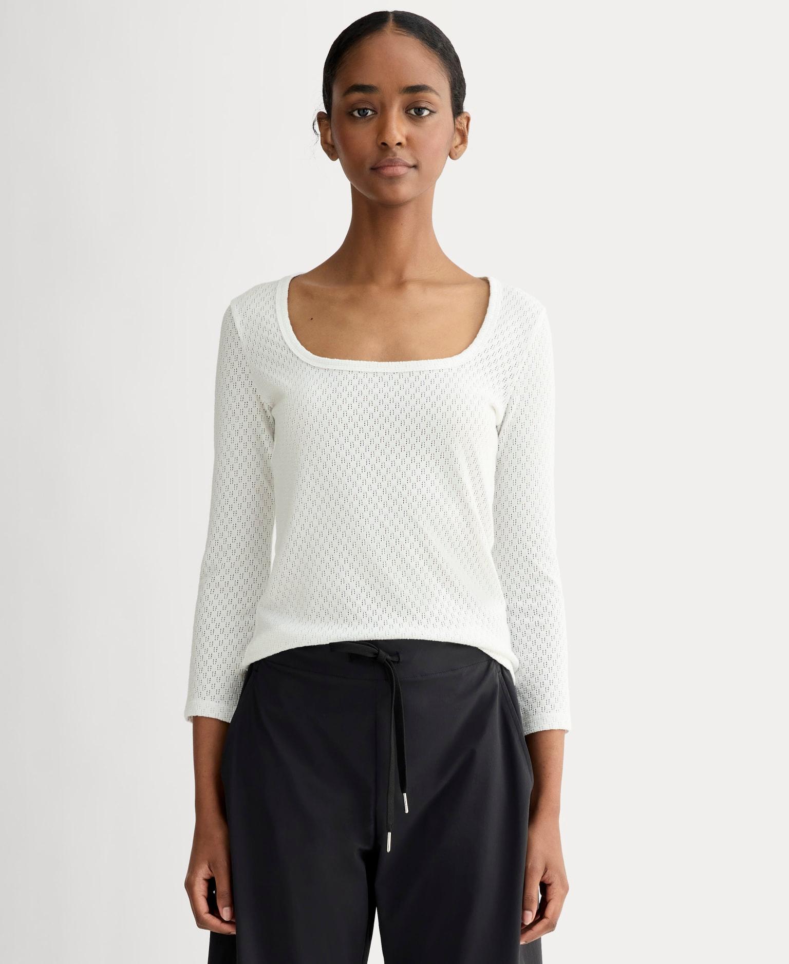 Womens Pointelle Scoop-Neck Top T-Shirt by Everlane Product Image