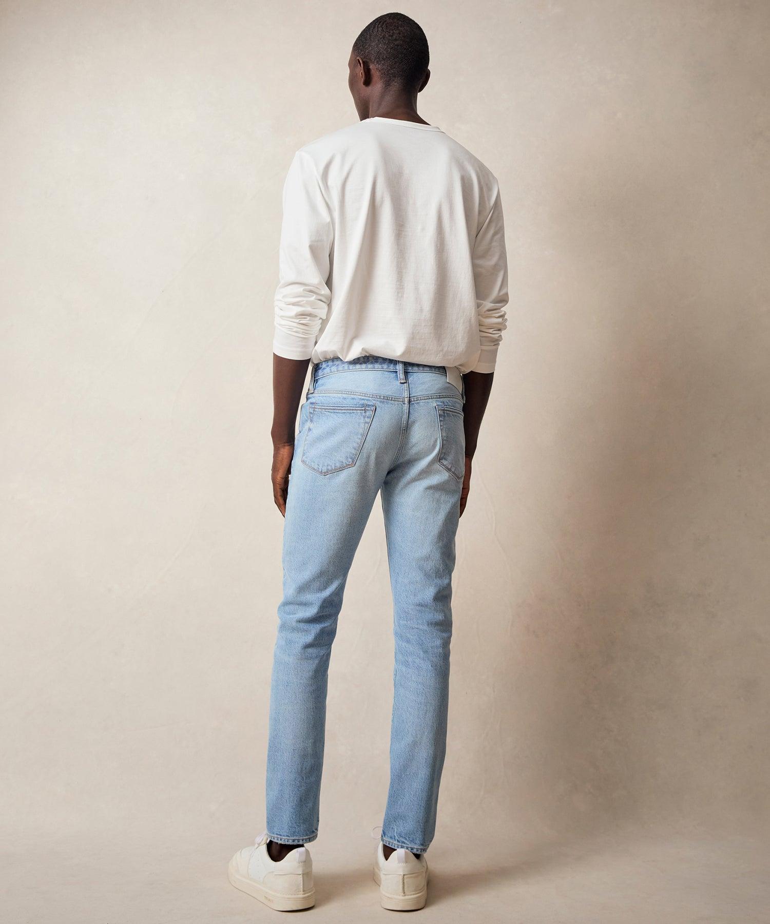 Slim Japanese Selvedge Stretch Jean in Light Indigo Product Image