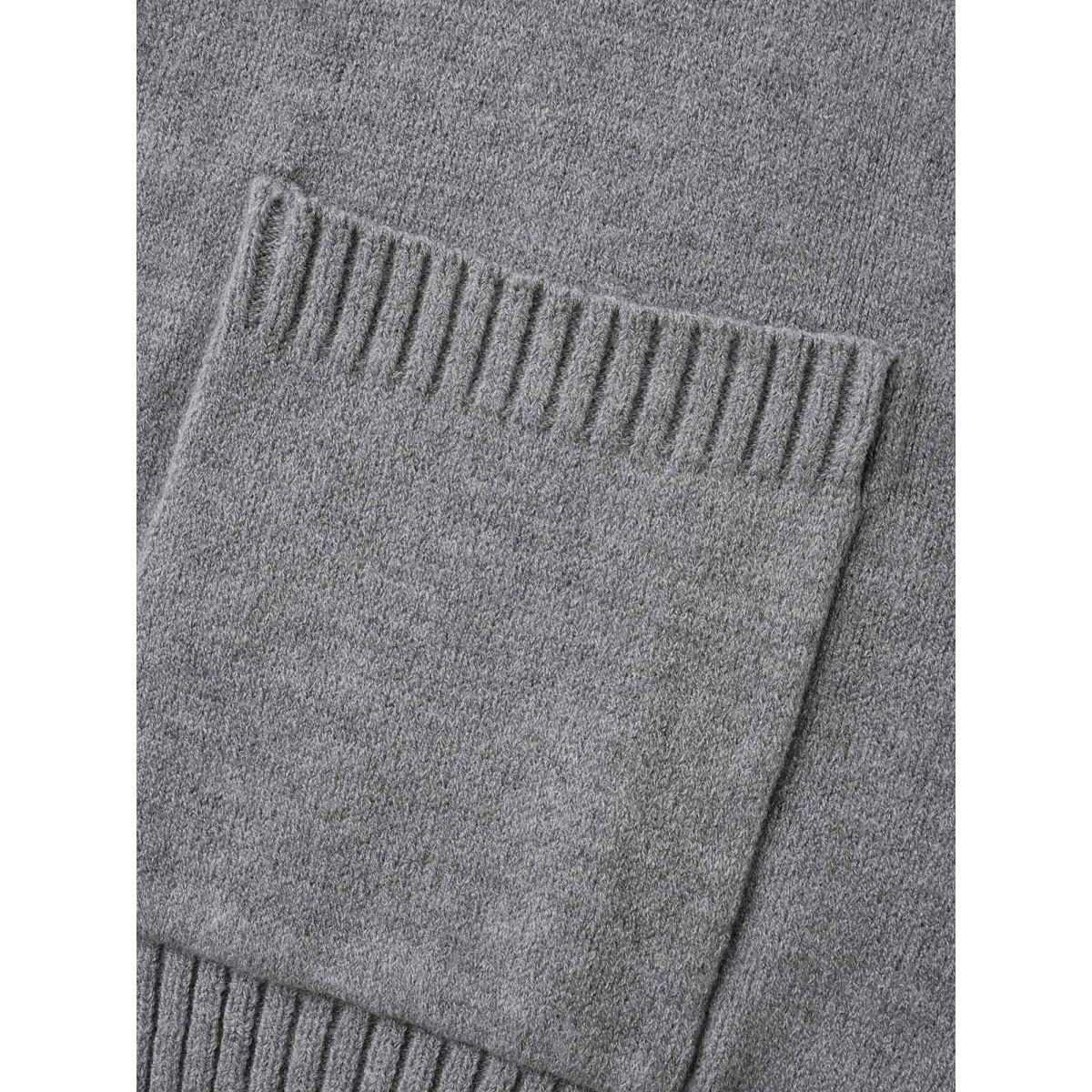 Plus Size Supersoft Essentials Open Pockets Cardigan DimGray Women Leisure Loose Long Sleeve Casual Cardigans BloomChic 26/4X Product Image