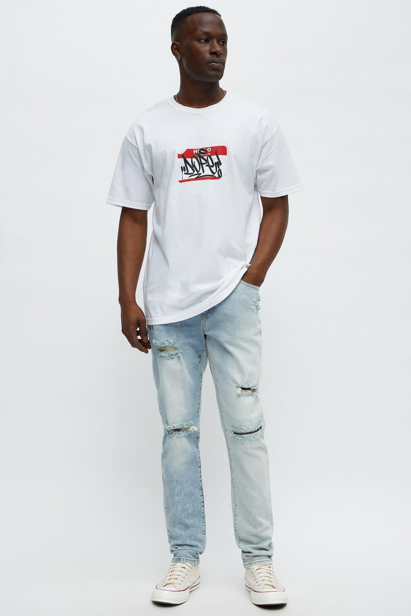 Beforehand Distressed Skinny Jeans - Light Blue Wash Product Image