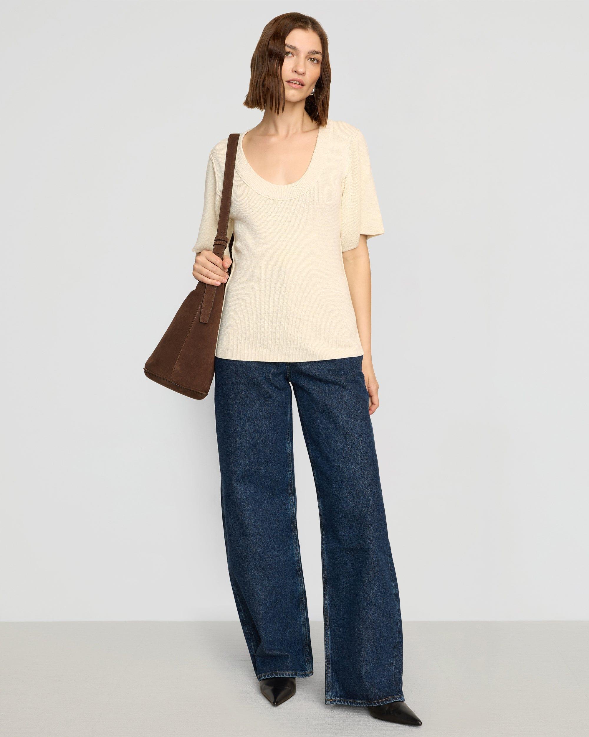 Reina Sculpted Scoop-Neck Knit Top Product Image