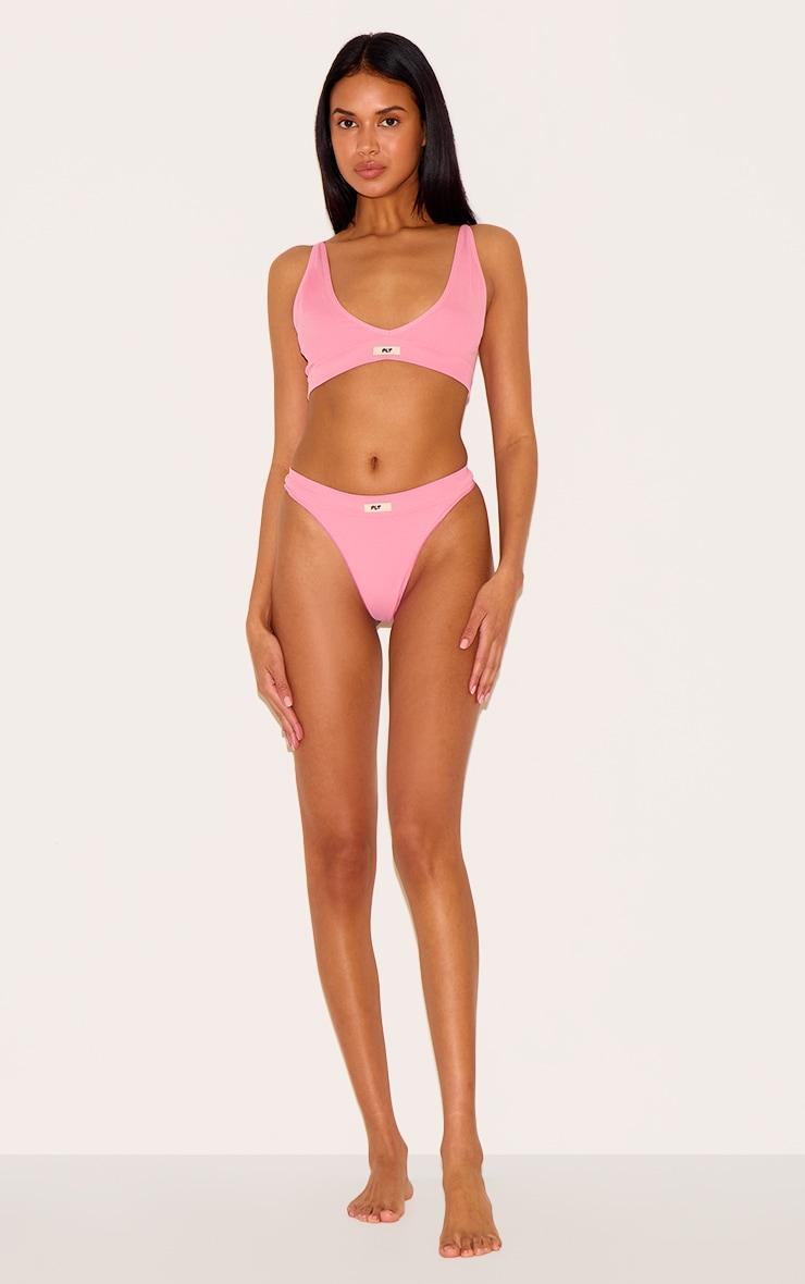 PRETTYLITTLETHING Pink Badge Seamless Thong Product Image