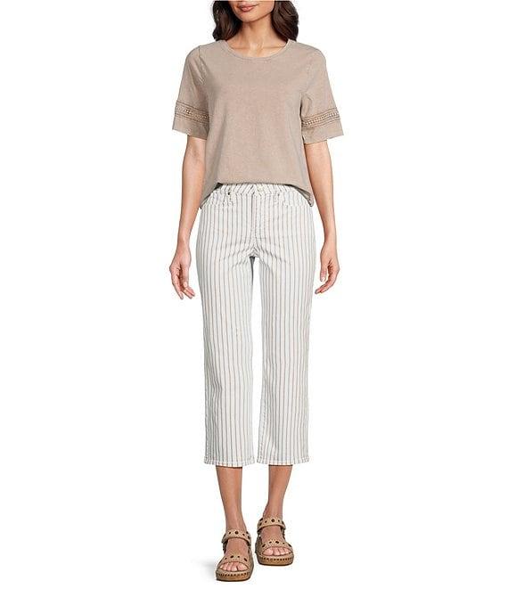 NYDJ High Rise Straight Leg Relaxed Fit Cropped Stretch Denim Jeans Product Image