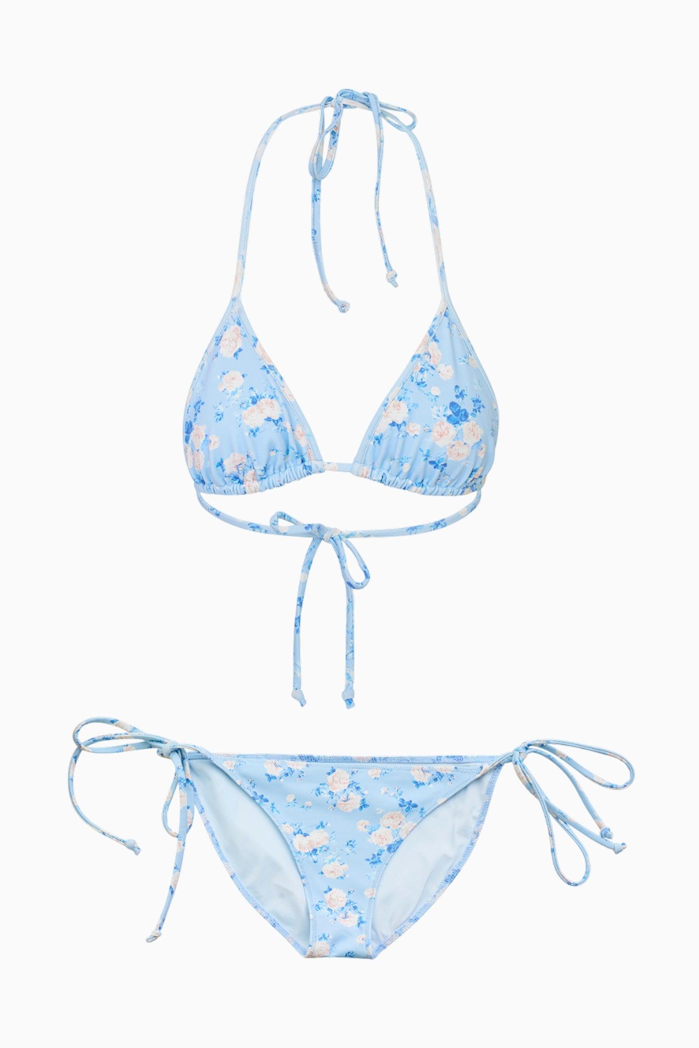 Harbor Floral Triangle Bikini - WHISPER BLUE Product Image