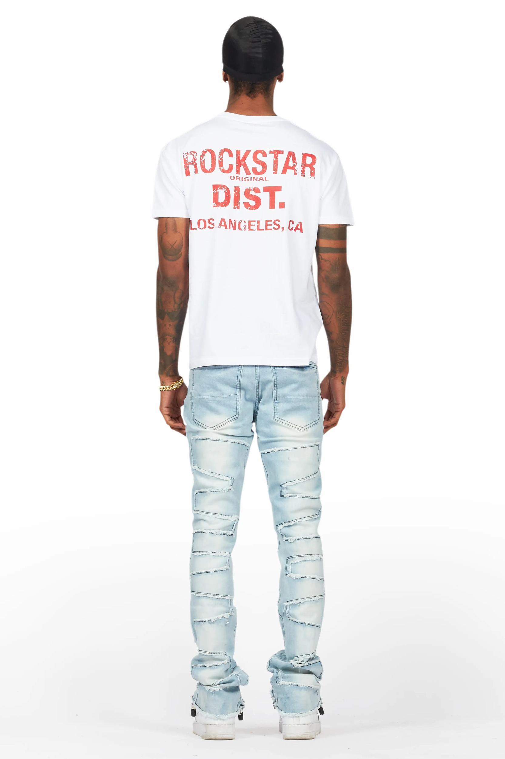 Lake White/Red T-Shirt & Shake Stacked Flare Jean Bundle Male Product Image