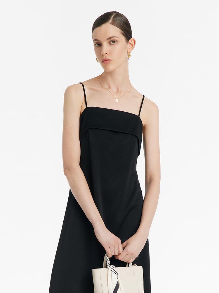 Triacetate Spaghetti Strap Women Midi Dress Product Image