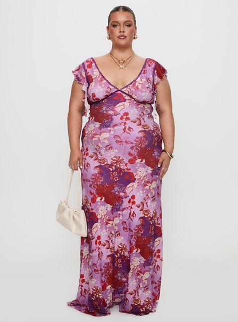 Soleila Maxi Dress Purple Multi Curve Product Image
