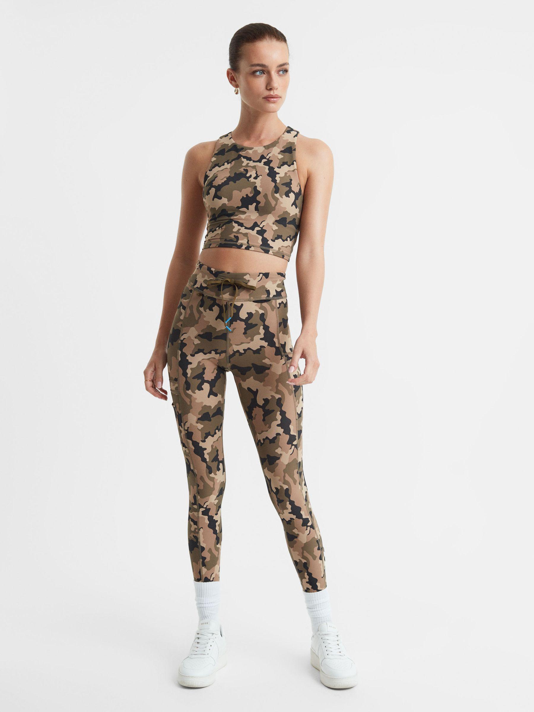 The Upside Camouflage Cropped Tank Top in Camo Product Image