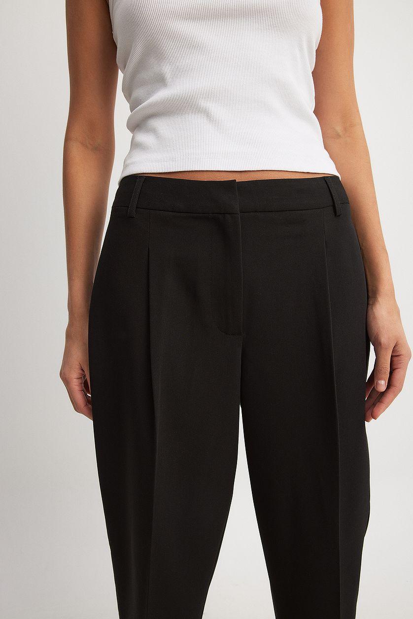 Cropped Mid Waist Suit Pants Product Image