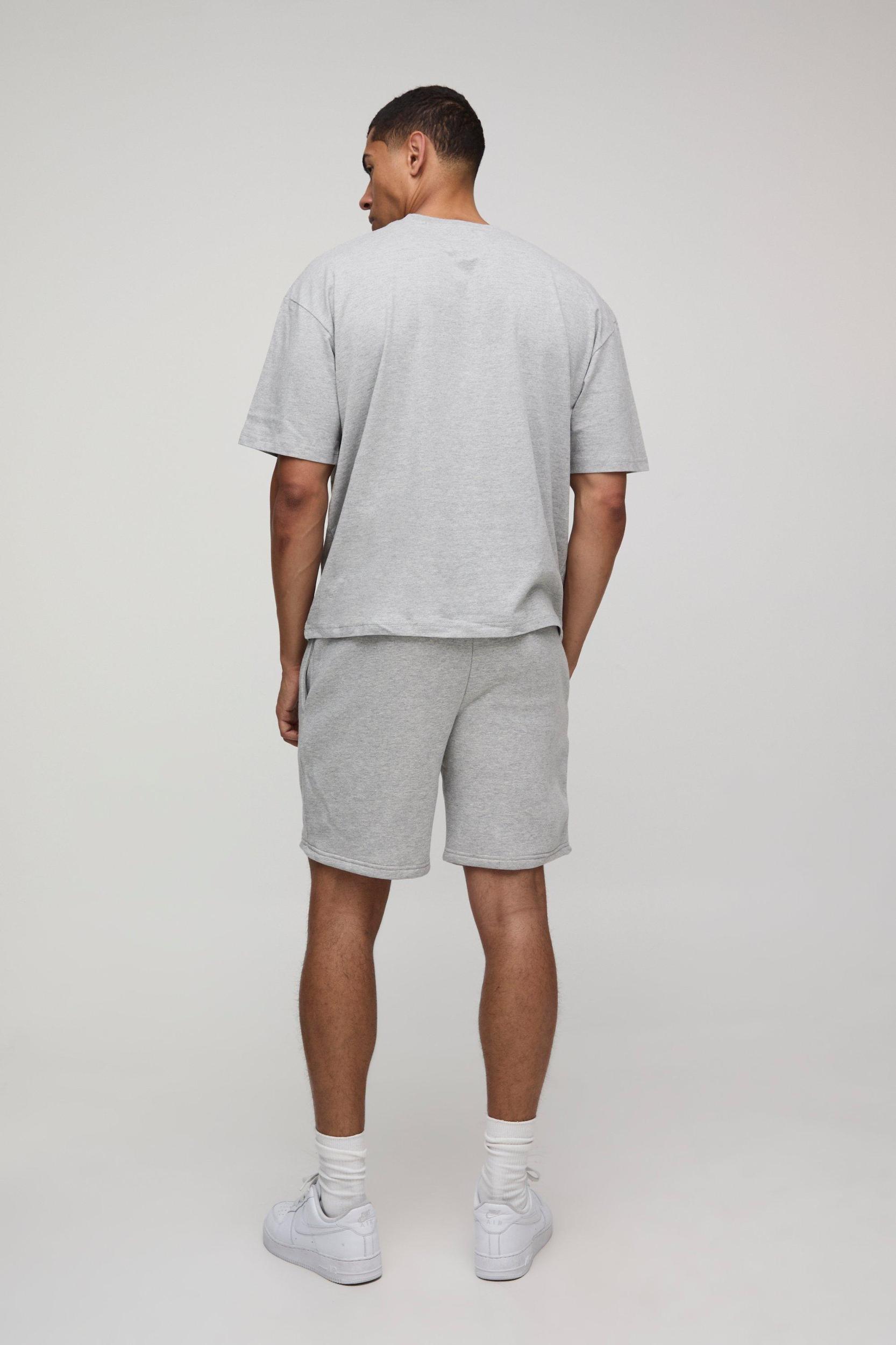 Oversized Boxy Homme Printed Embossed T-Shirt & Short Set | boohooMAN USA Product Image