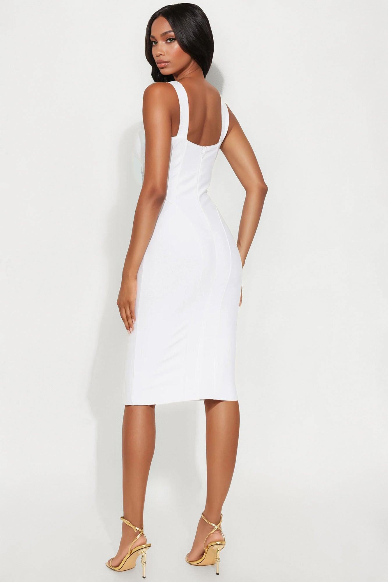 Cierra Bandage Midi Dress - White Female Product Image