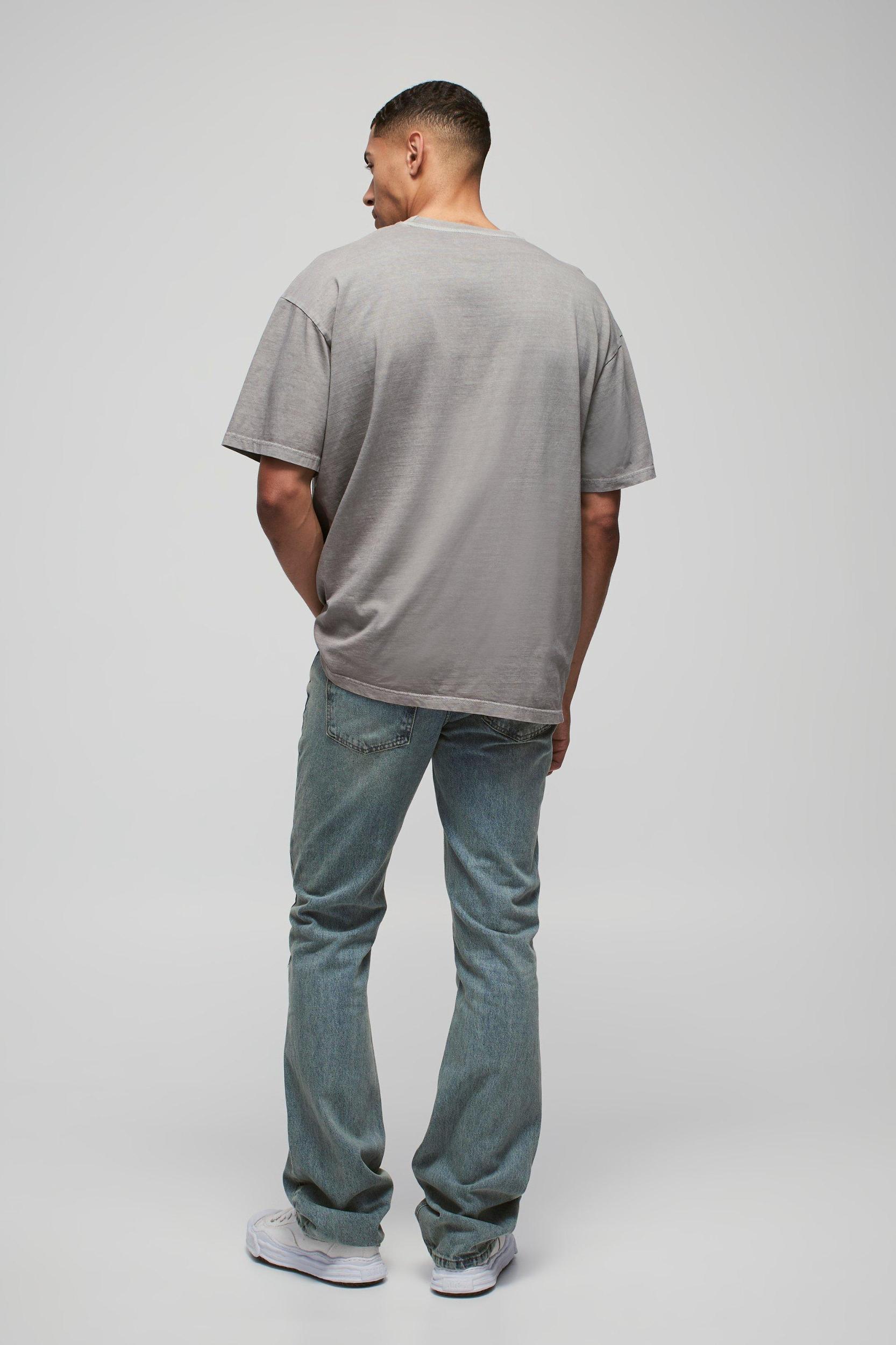Slim Flared Stacked Washed Jeans | boohooMAN USA Product Image