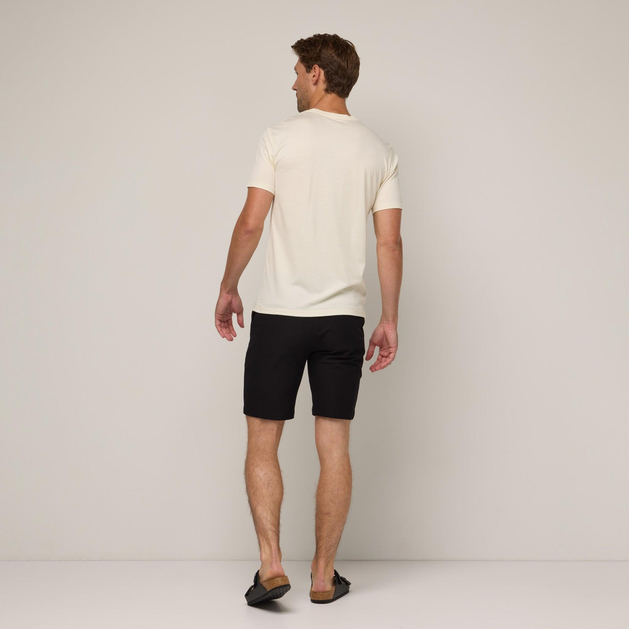 Merino Wool Stretch Canvas Shorts | Black Product Image