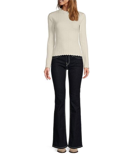 True Religion Becca Denim Mid Rise Bootcut Flap Pocket Jeans Product Image