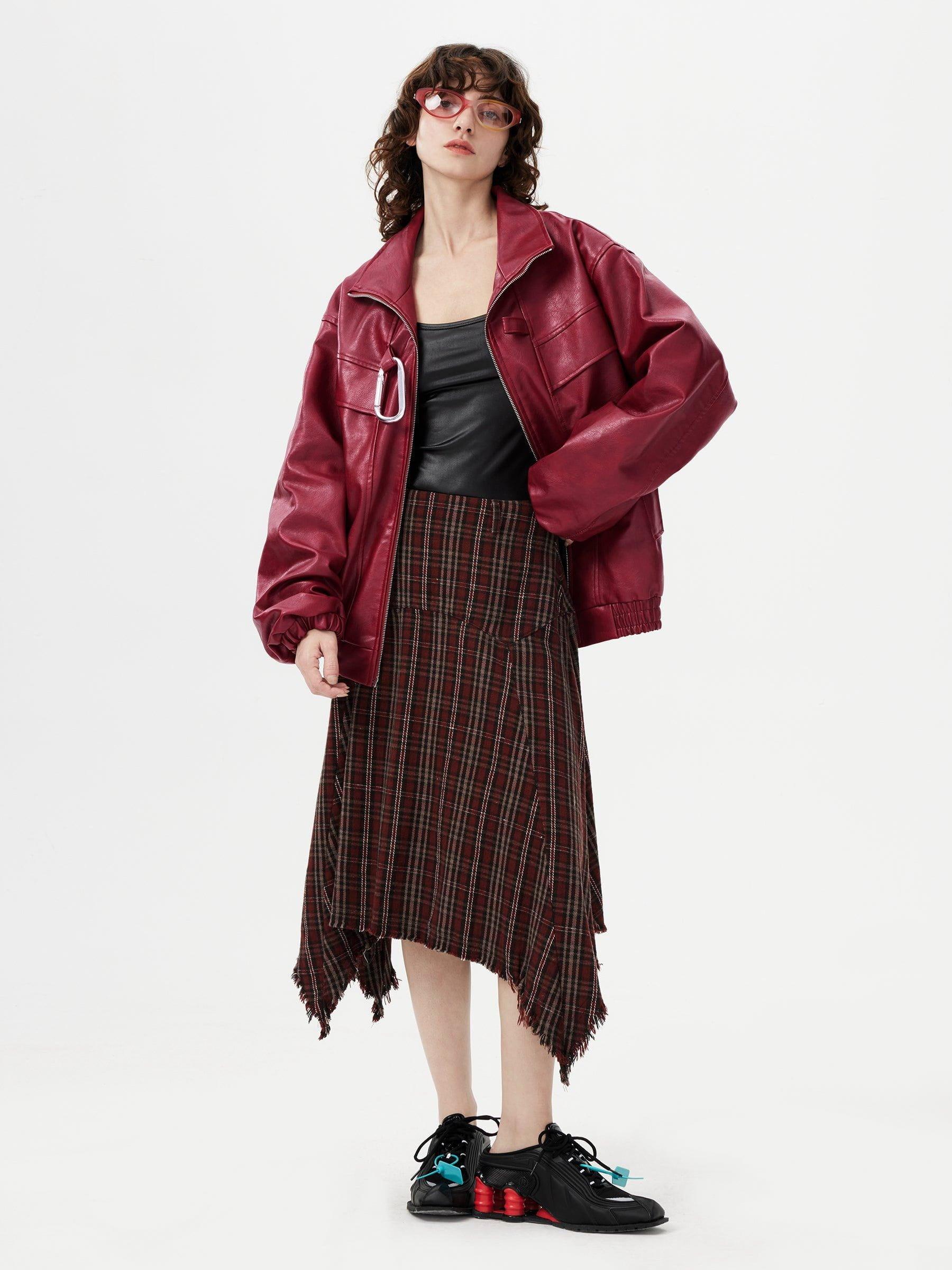 Aelfric Eden Metal Buckle Faux Leather Jacket Product Image