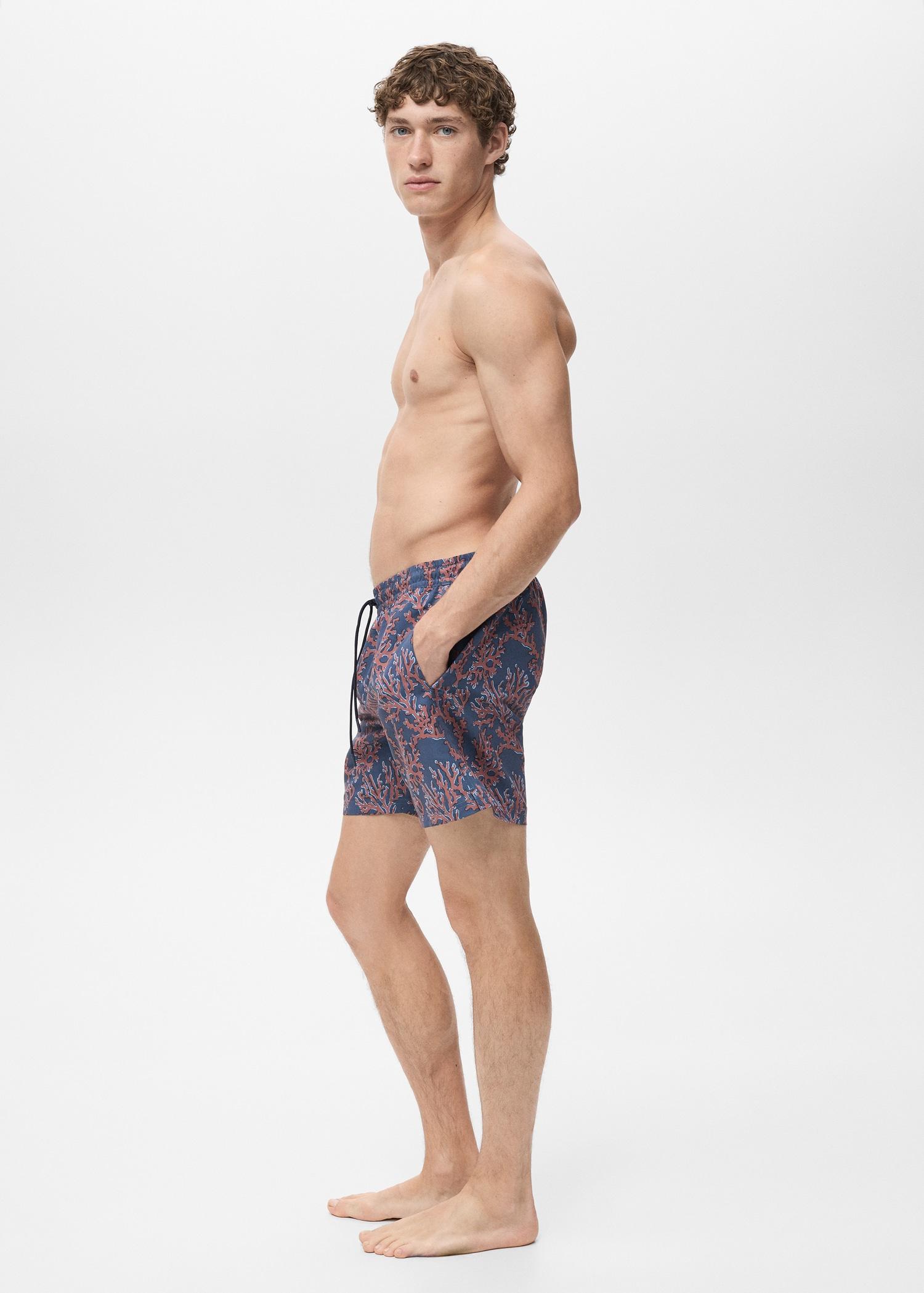 Swimsuit with coral print - Men | MANGO USA Product Image