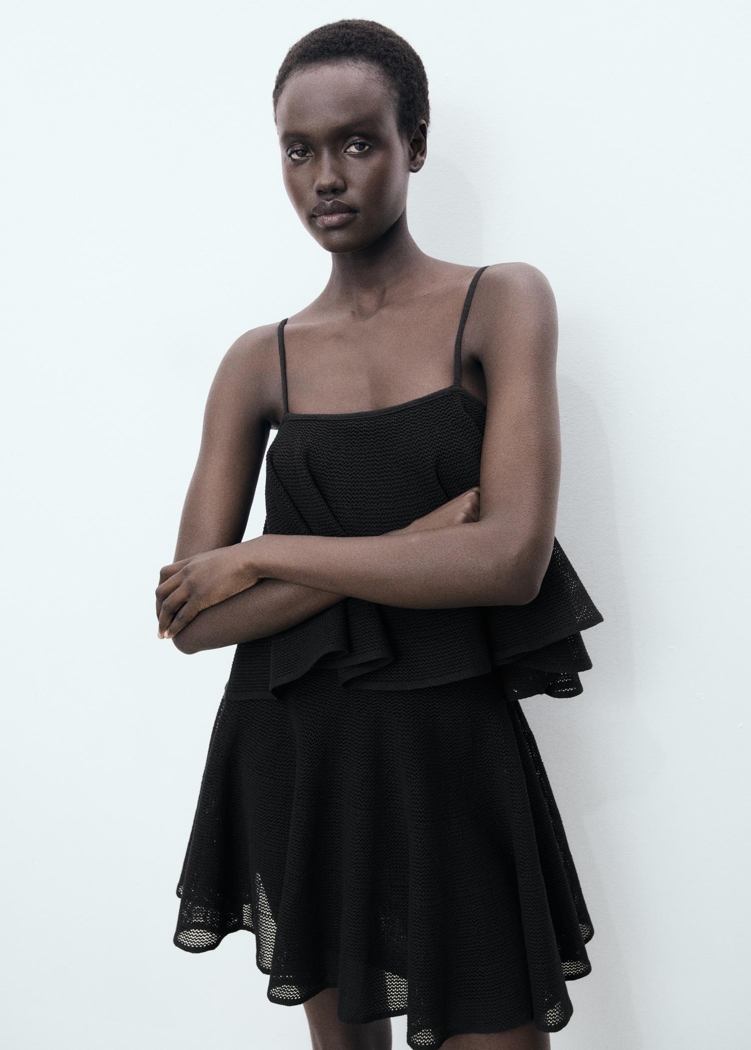 Ruffle knit dress - Women | MANGO USA Product Image