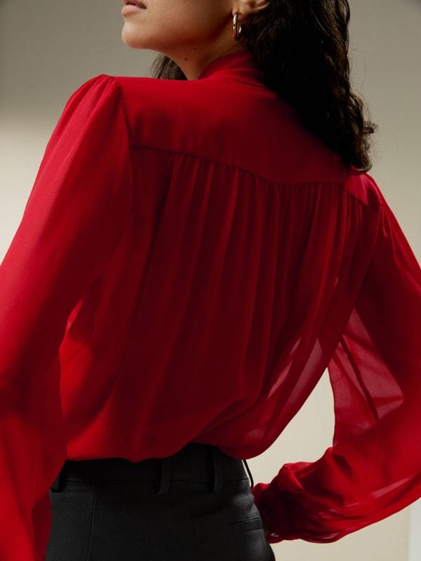 Bow Tie Silk Jasmine Blouse Product Image