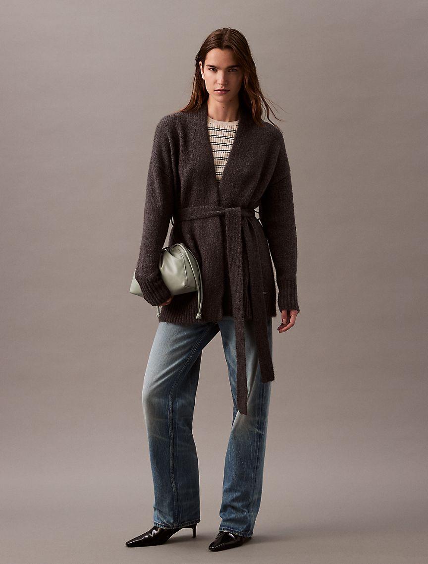 Brushed Wool Blend Cardigan Product Image