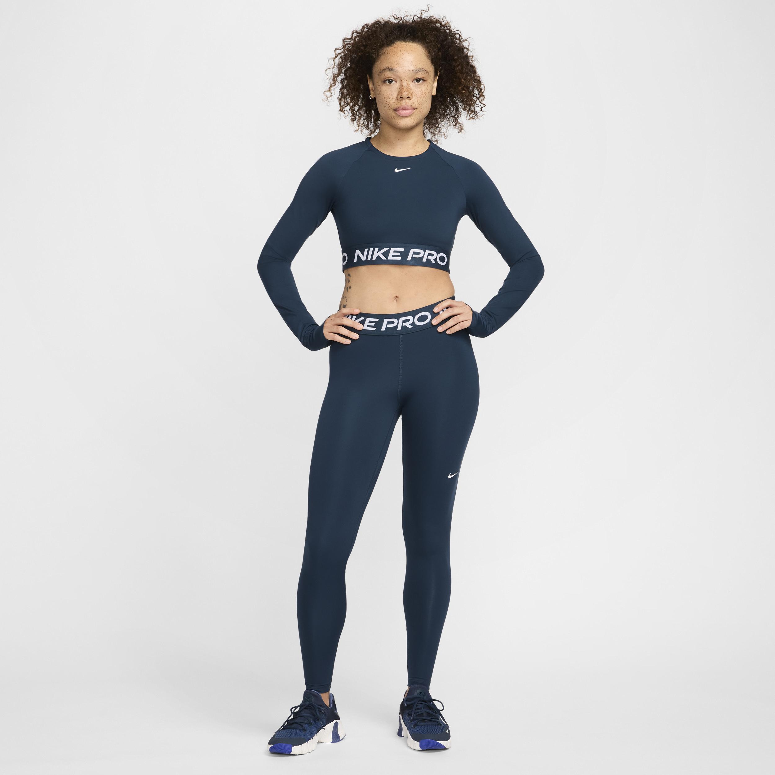 Nike Pro Women's Mid-Rise Mesh-Paneled Leggings Product Image