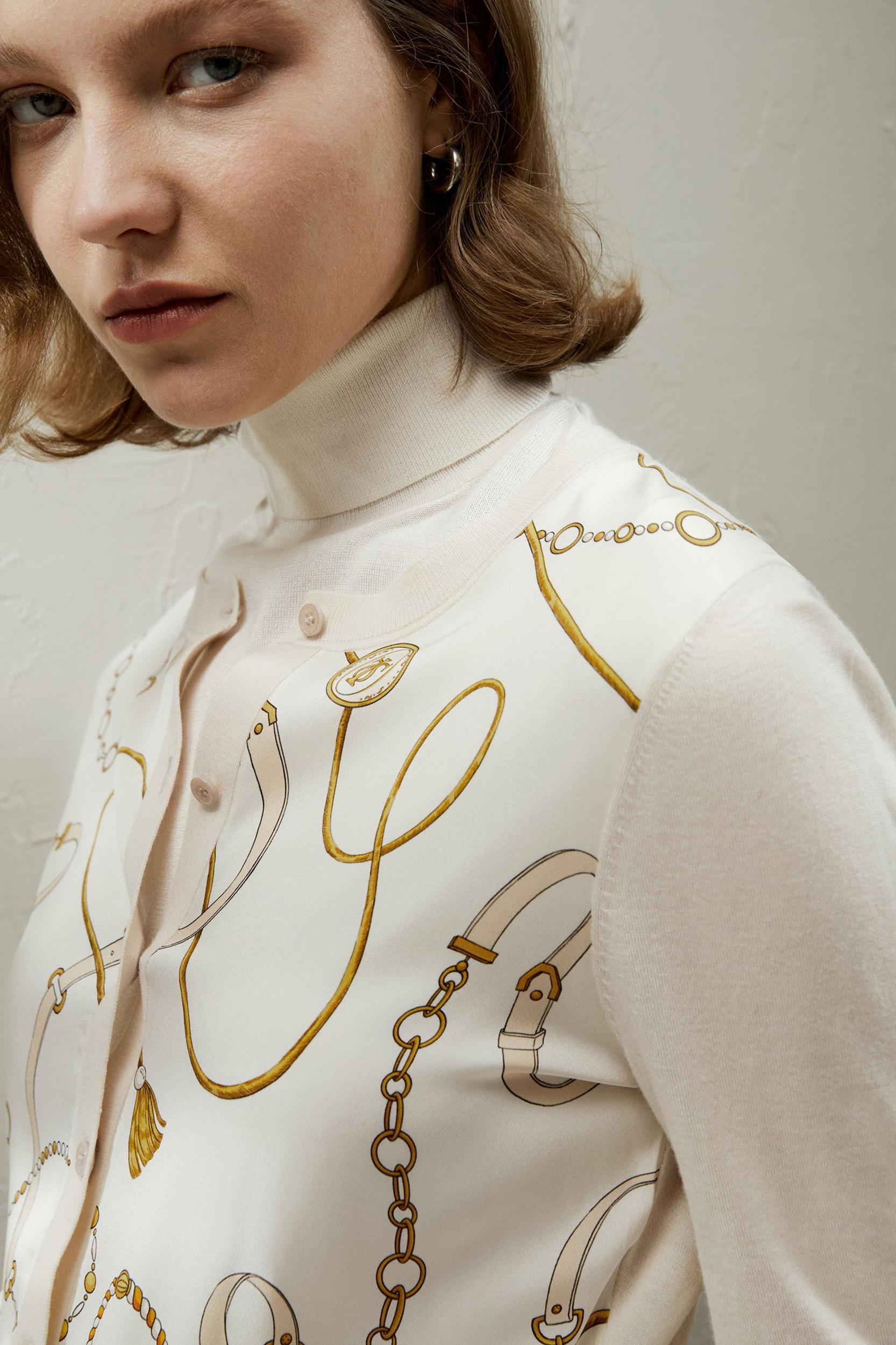 Merino Wool Cardigan with Louisville Silk Front Product Image