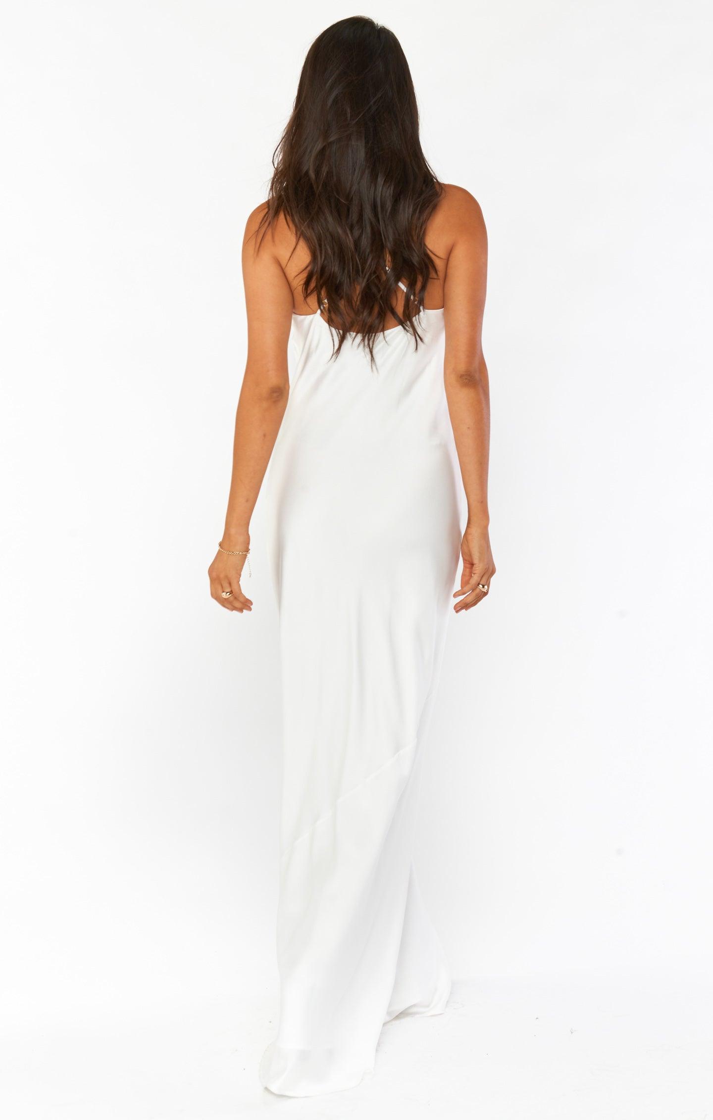 Tuscany Maxi Slip Dress ~ Ivory Luxe Satin Product Image