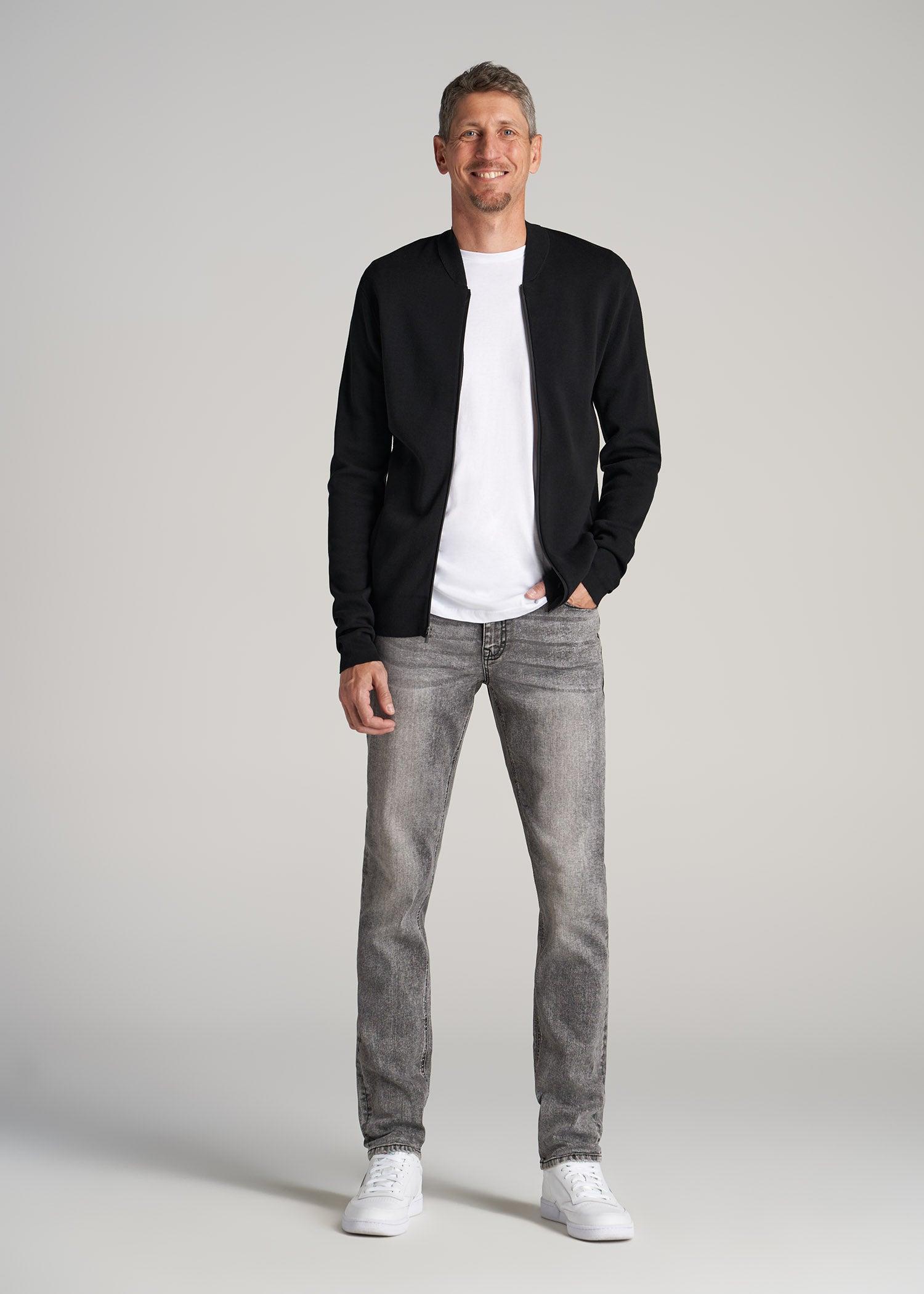Dylan Slim Fit Jeans for Tall Men in Washed Faded Black Male Product Image