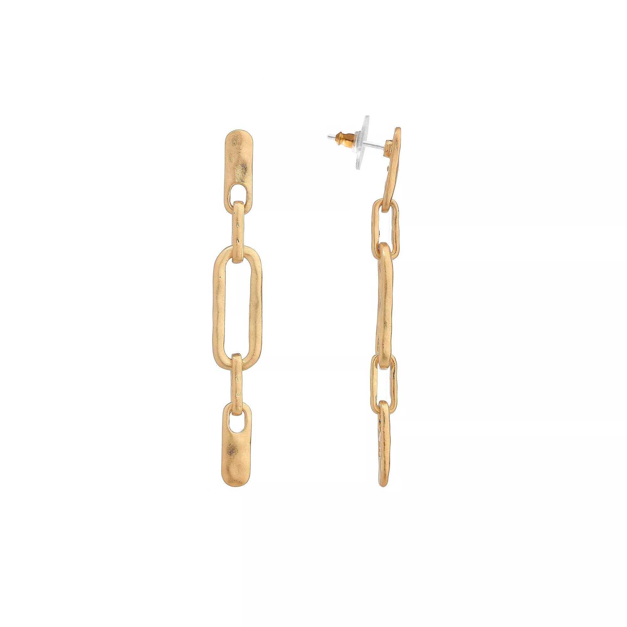 Bella Uno Link Post Dangle Earrings, Women's, Gold Tone Product Image