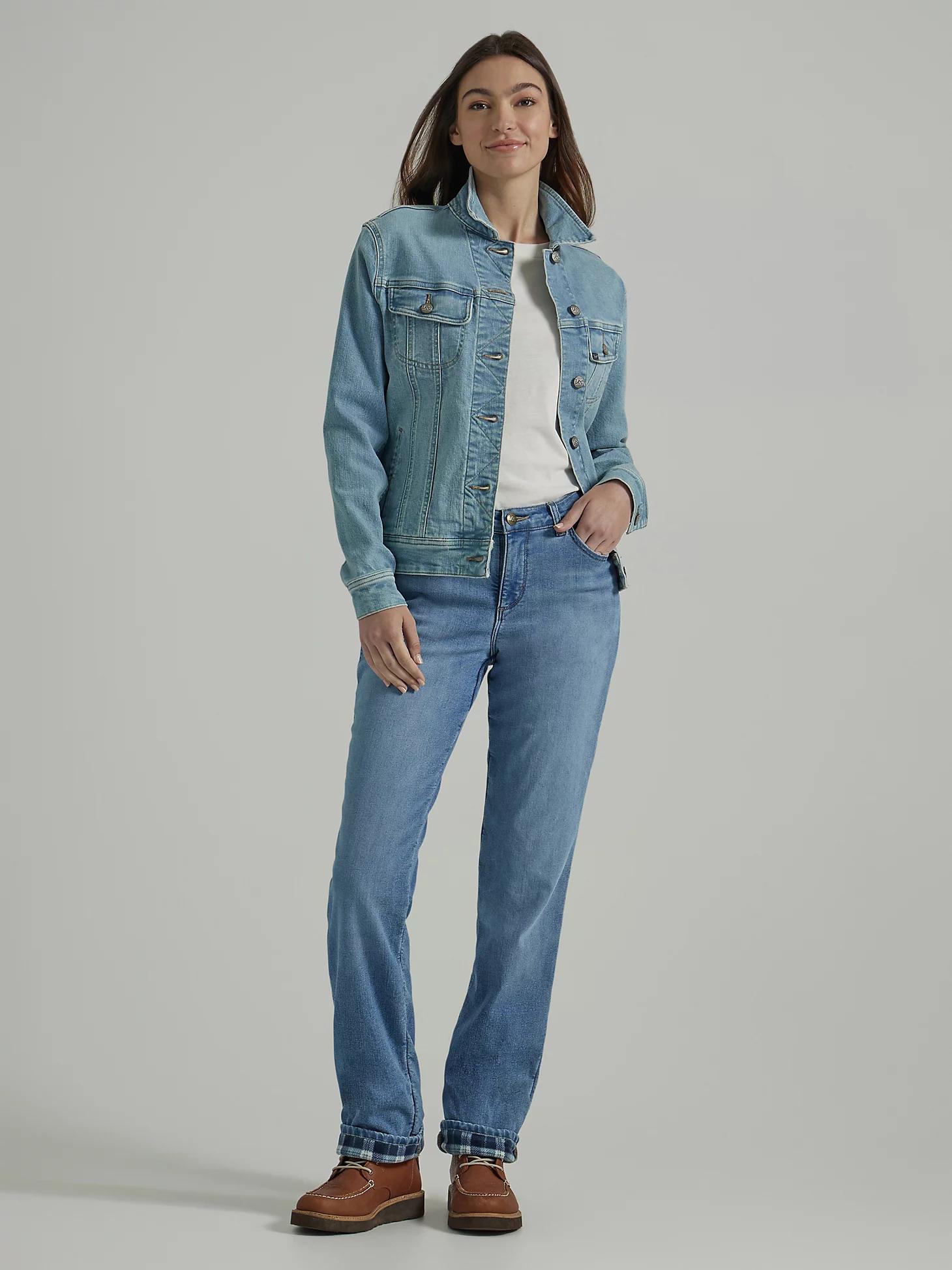 Womens Fleece Lined Relaxed Fit Jeans | Straight Leg | Lee® Product Image