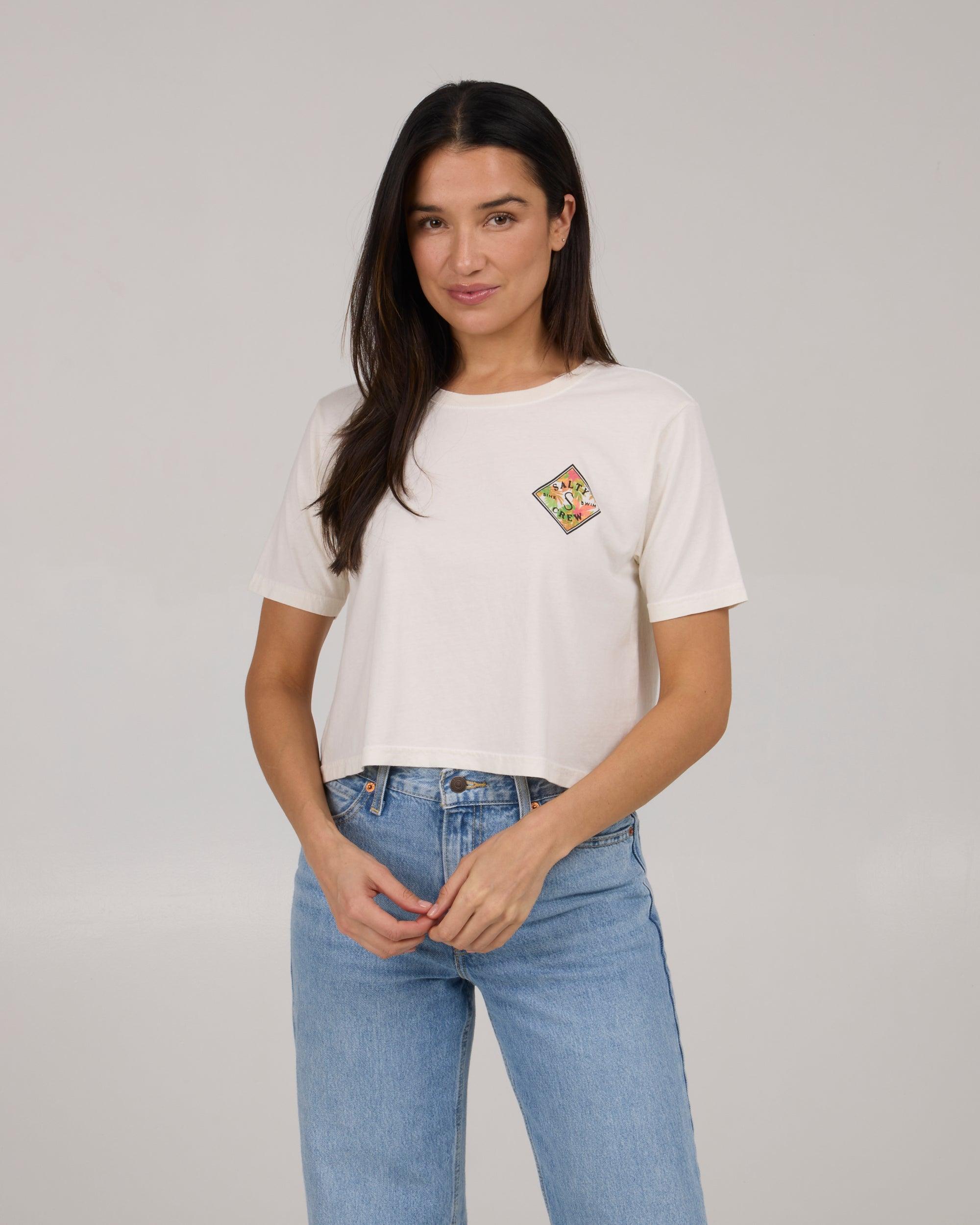 Tippet Fill Crop Tee - Off White Female Product Image