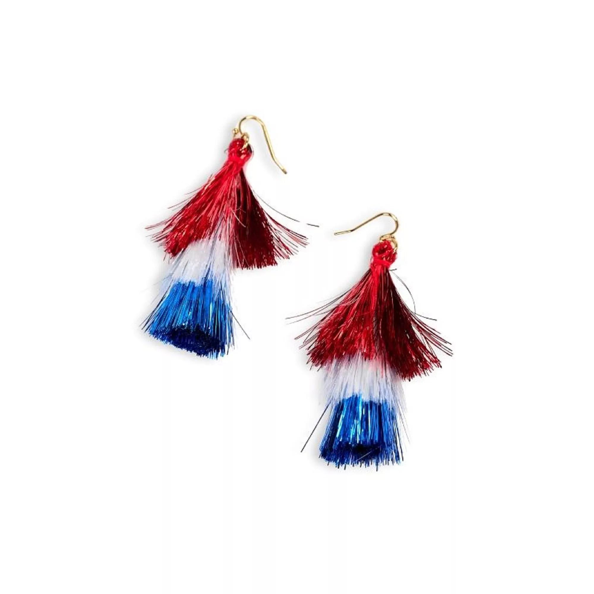 Celebrate Together™ Americana Gold Tone Patriotic Tassel Drop Earrings, Women's, Multi Product Image