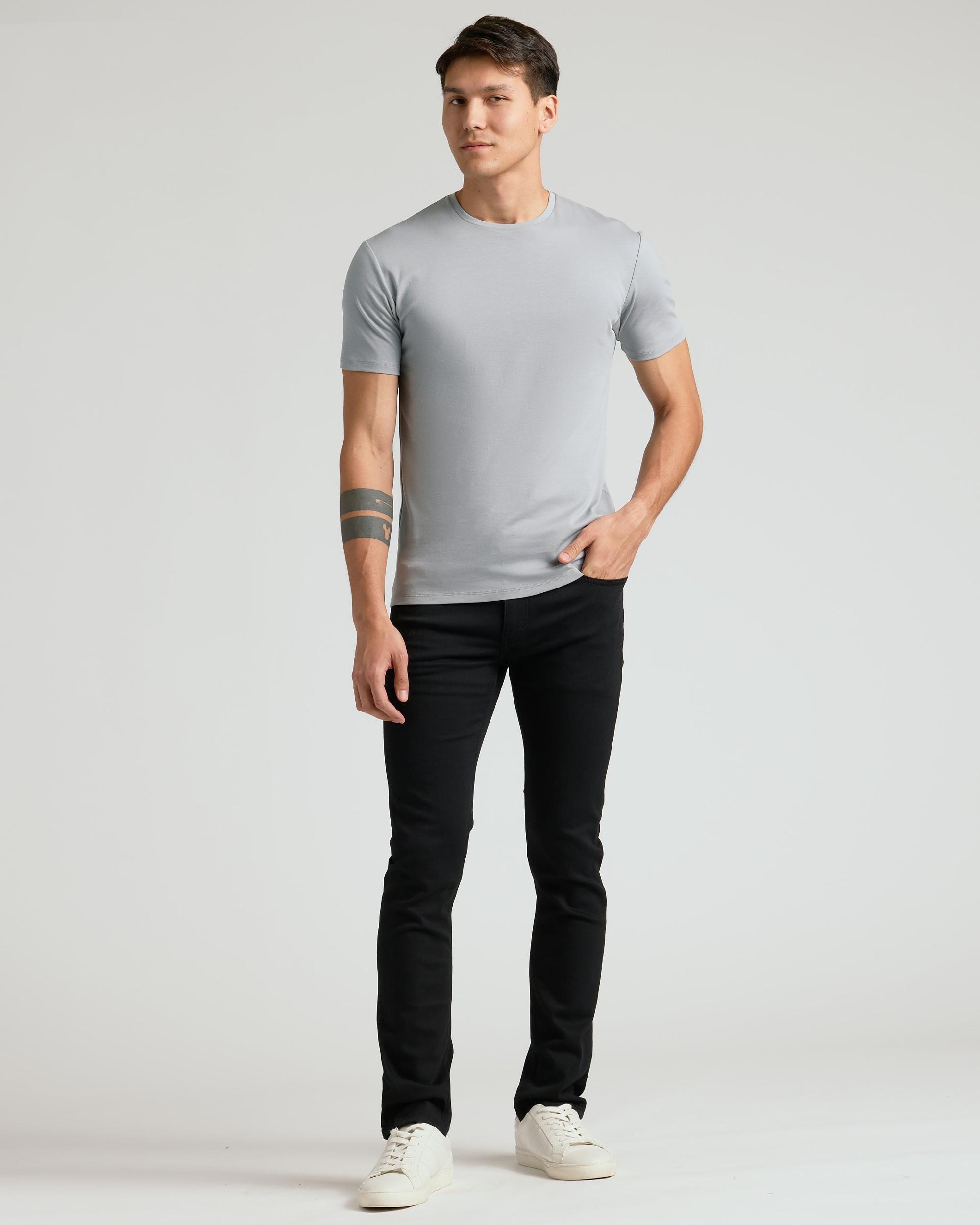 Black Wash Straight Comfort Stretch Jeans Product Image