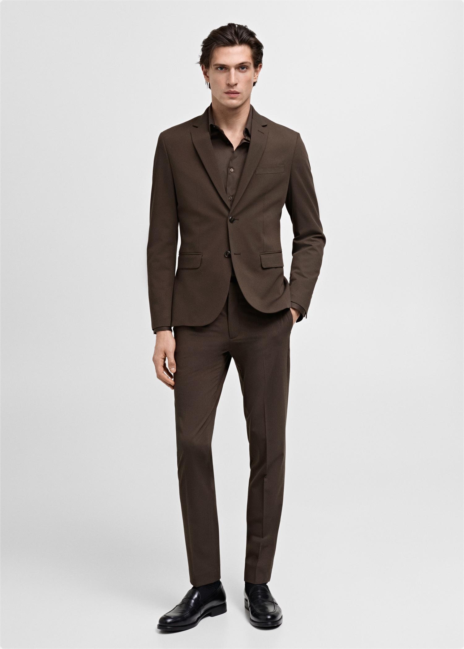 Super slim-fit suit jacket in stretch fabric - Men | MANGO USA Product Image