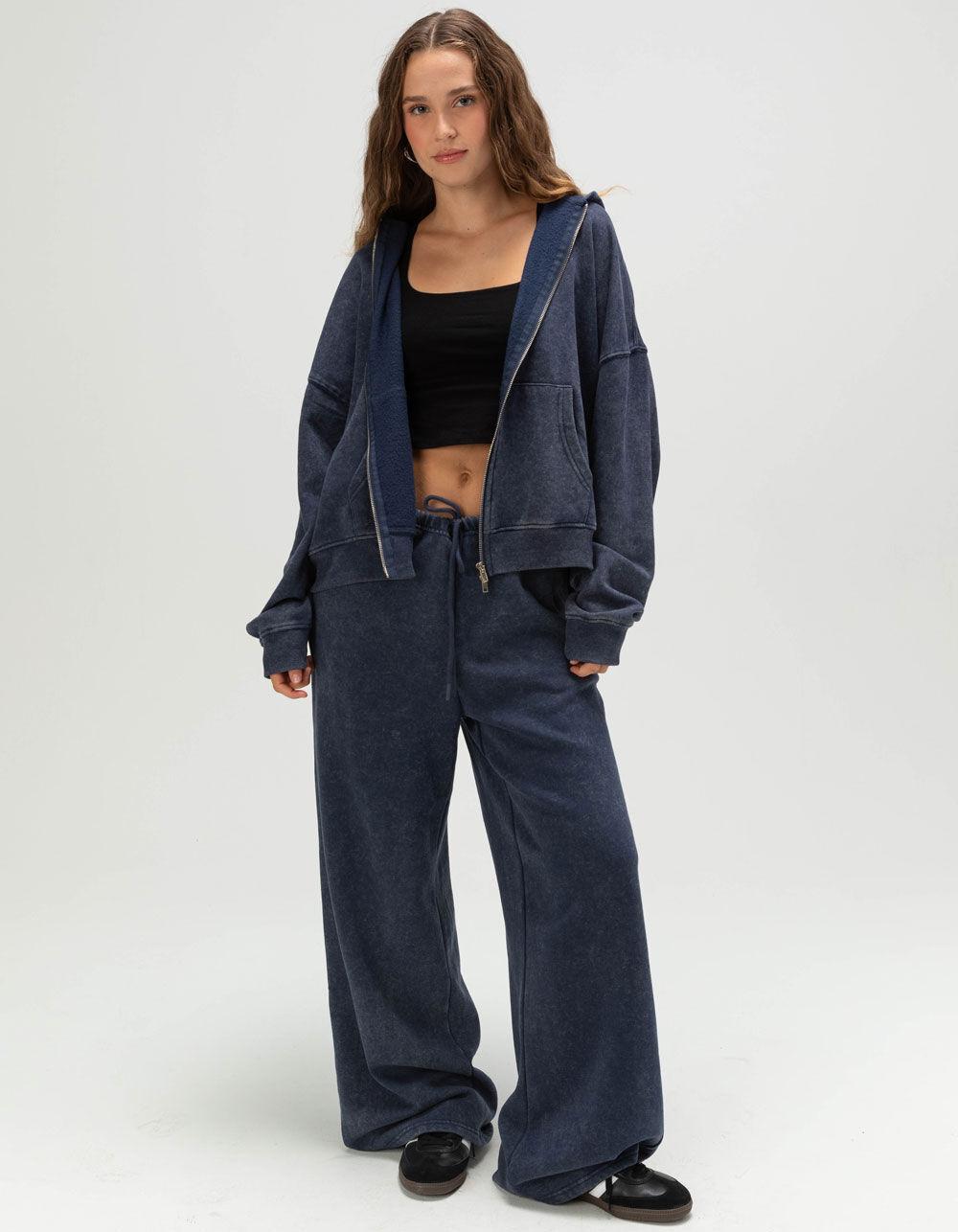 TILLYS Womens Oversized Zip-Up Hoodie - NAVY Product Image