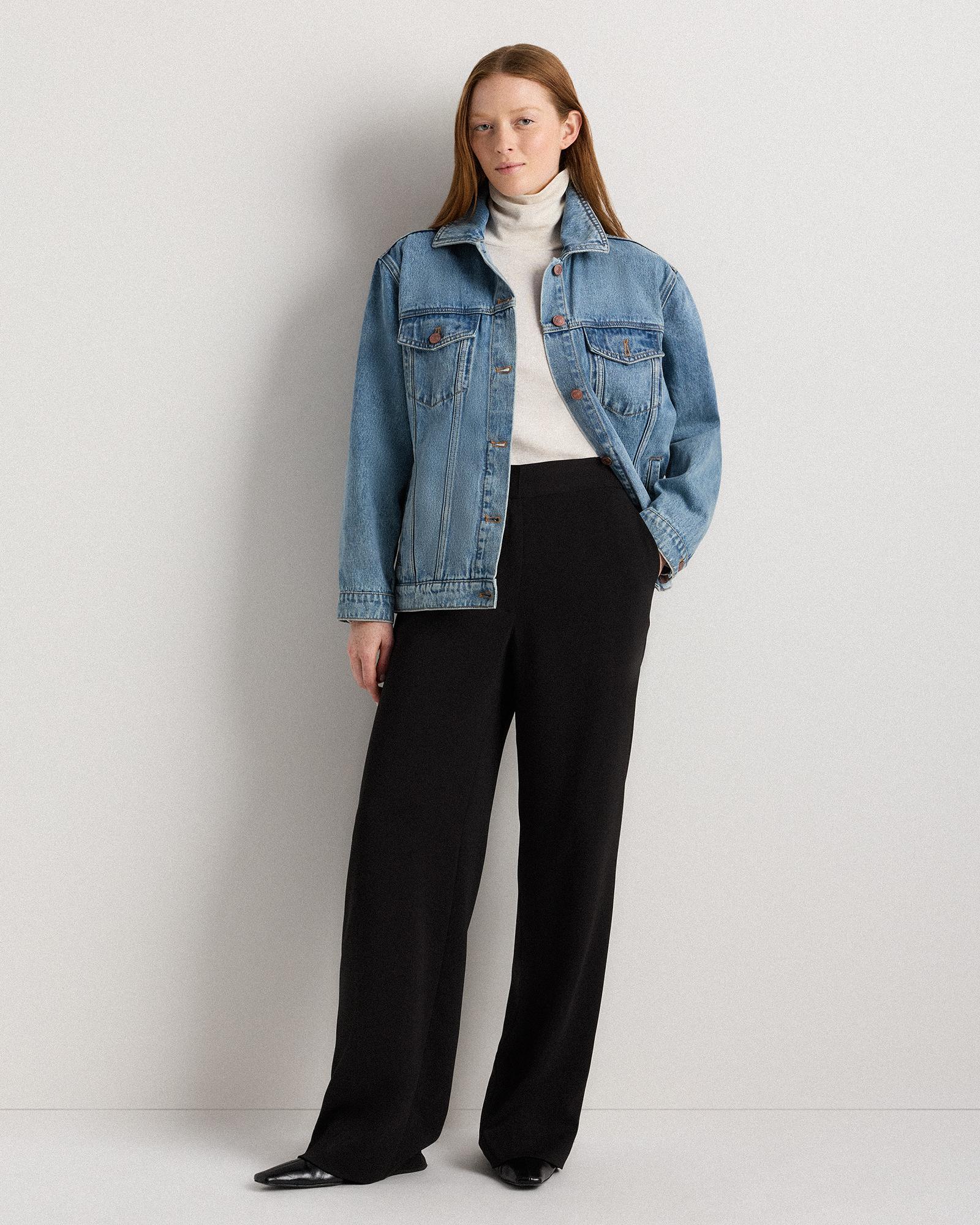 Quince | Women's Oversized Denim Jacket Organic Cotton Product Image