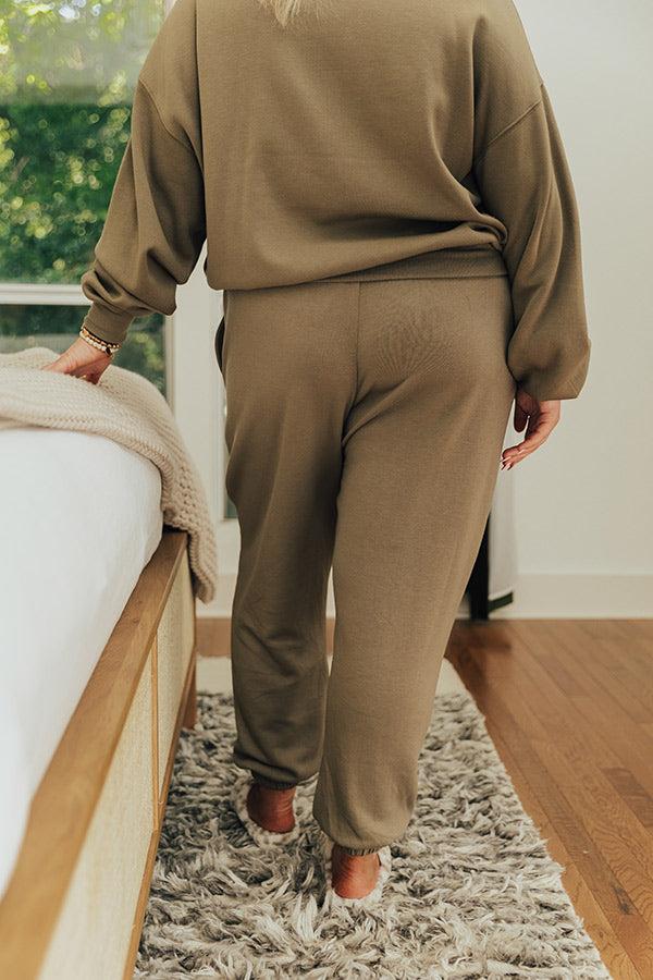 Down Time Joggers In Light Sage Curves Product Image