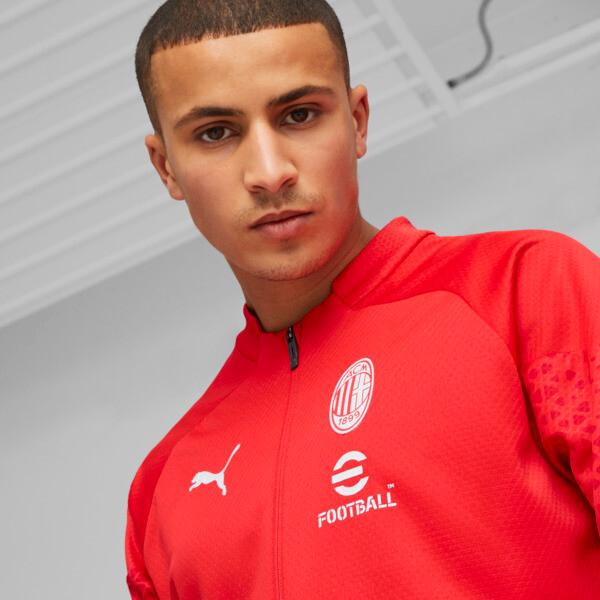 PUMA AC Milan Men's Soccer Training Jacket in For All Time Red/Feather Grey Product Image