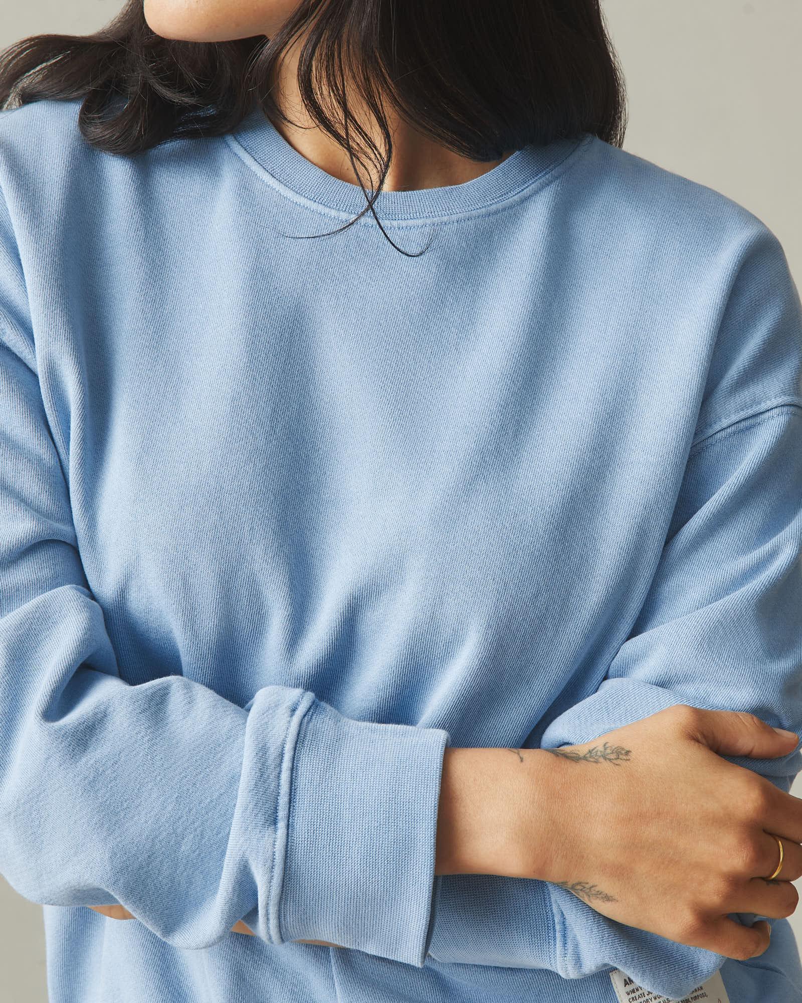 Women's Vintage Wash Relaxed French Terry Crew - Fountain Female Product Image