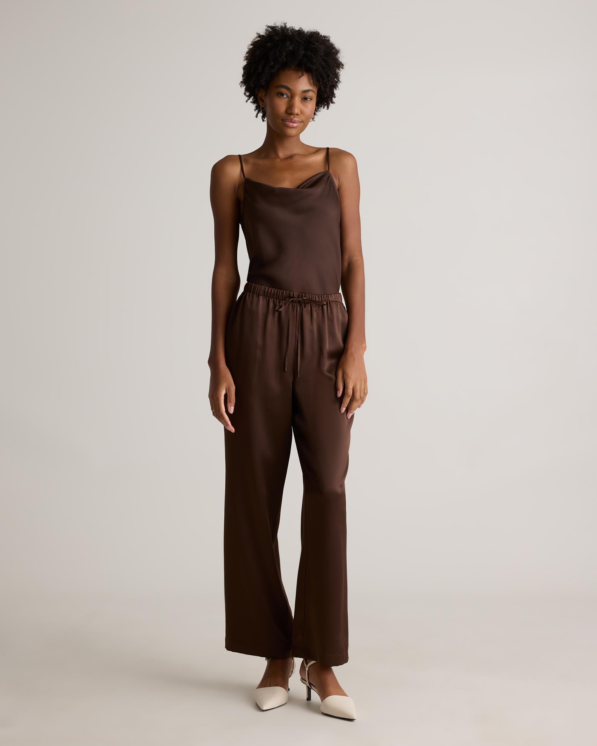 Quince | Women's Drawstring Wide Leg Pants Size XL, Silk Product Image