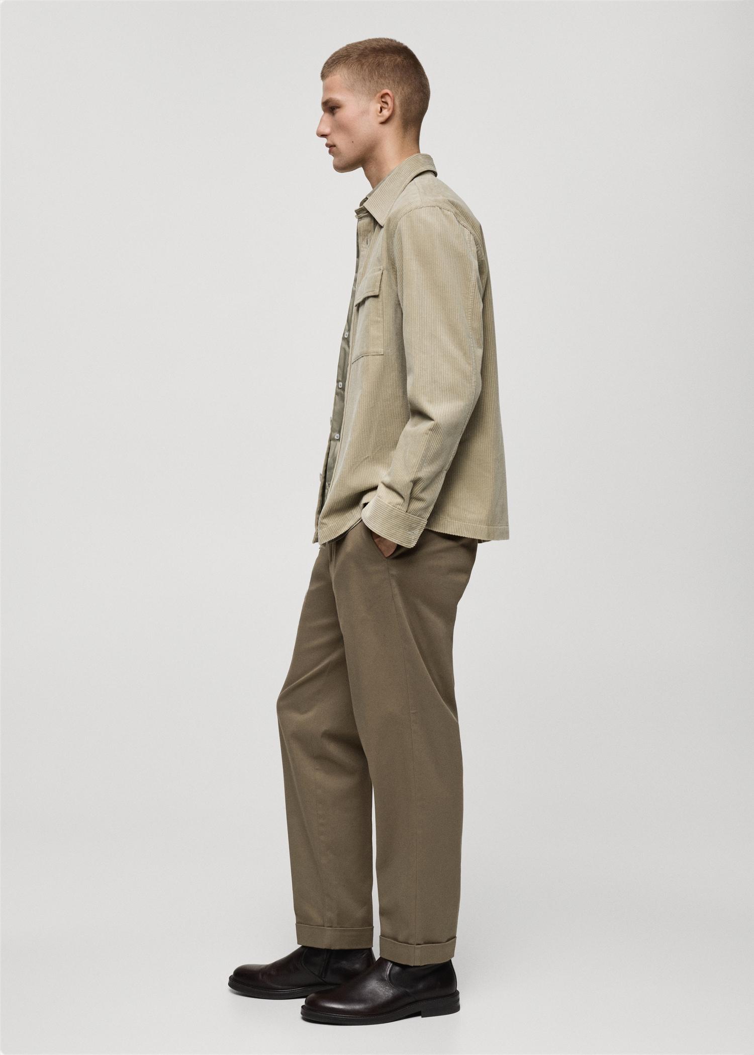 Pleated pants under cuff - Men | MANGO USA Product Image