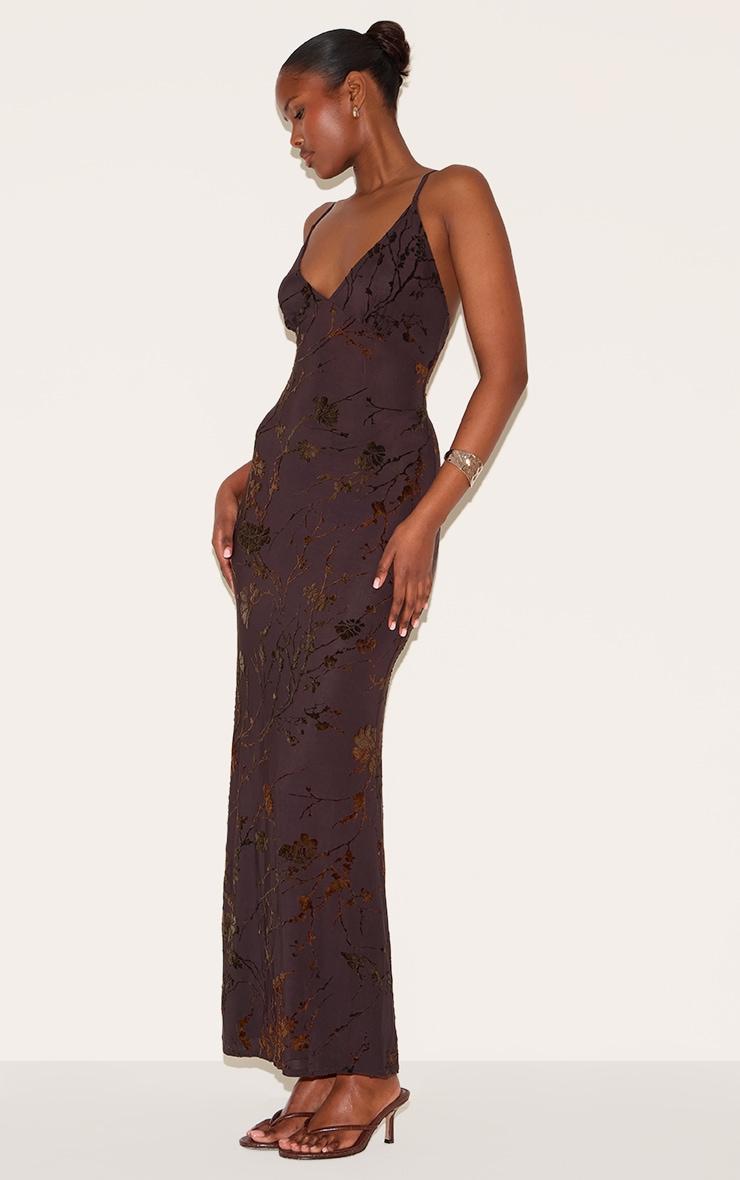 Plum Devore V-neck Maxi Dress Product Image