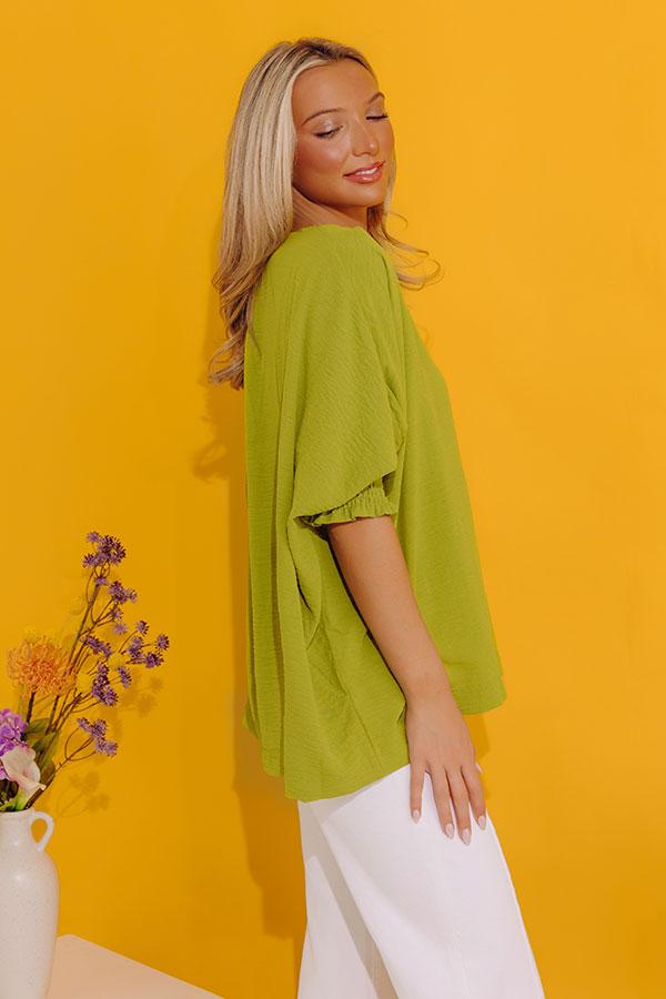 Luxe Lane Shift Top In Lime Product Image