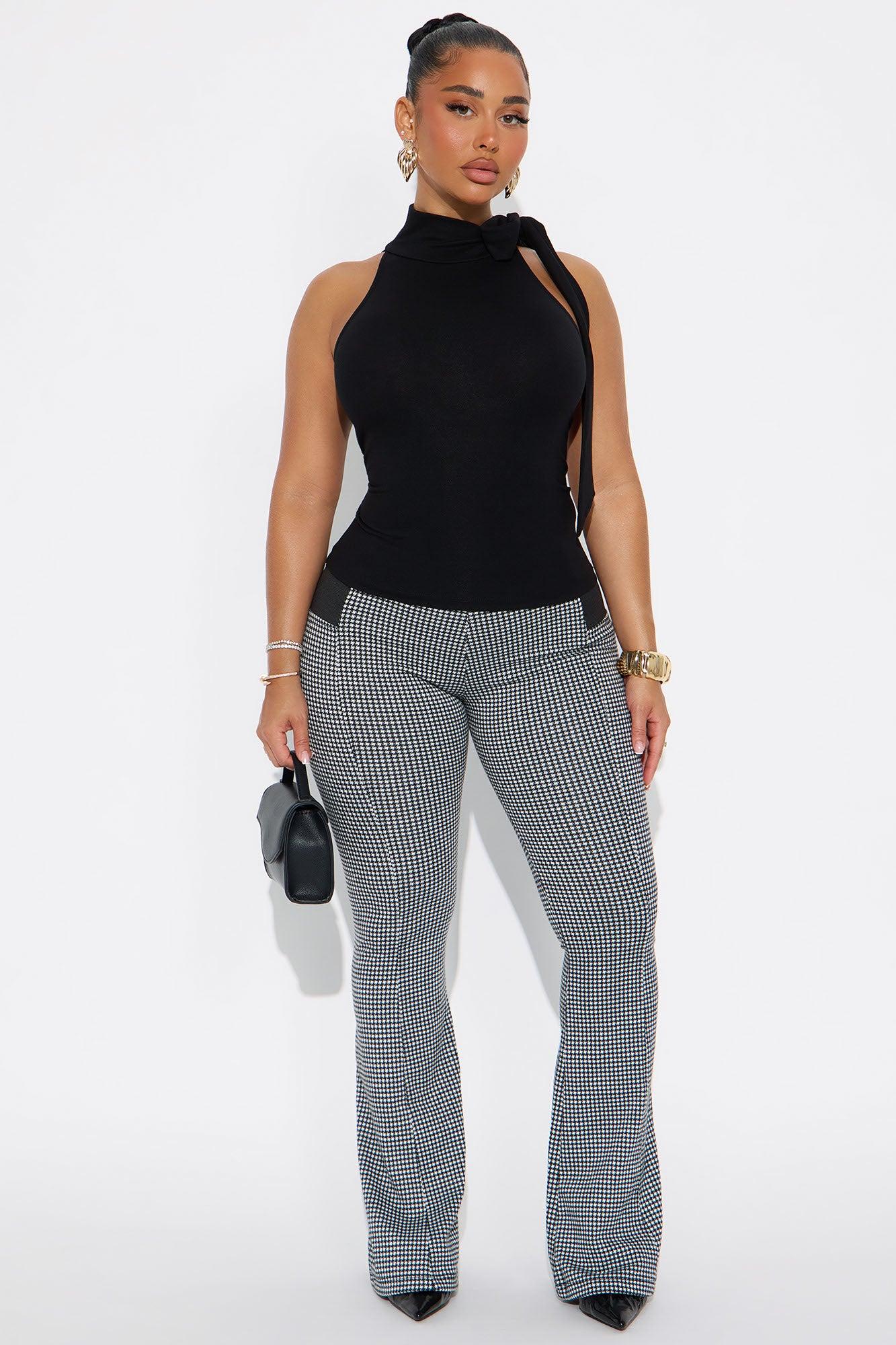 Kendall Houndstooth Flare Pant 33″ - Black/White Female Product Image