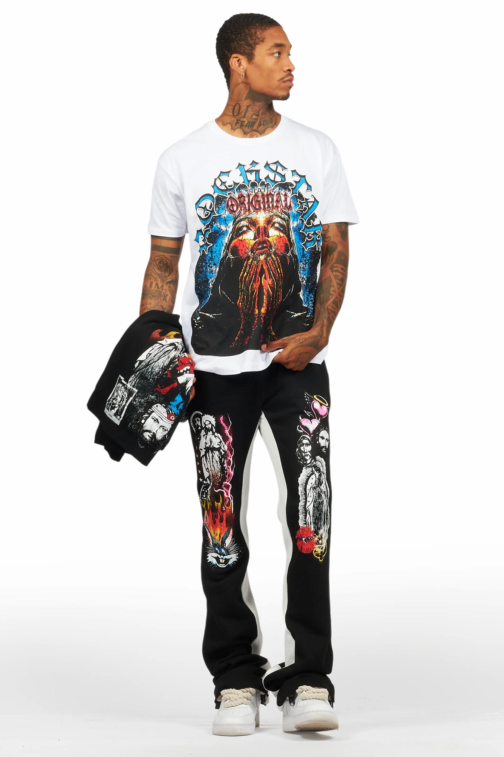 Santos Black Hoodie/Baggy Track Pant Set Male Product Image