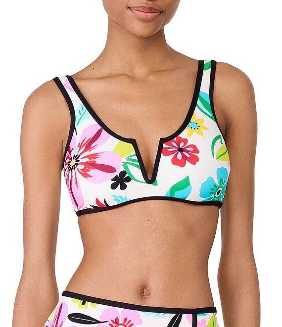 kate spade new york Safari Floral V-Wire Neck Crop Swim Top Product Image